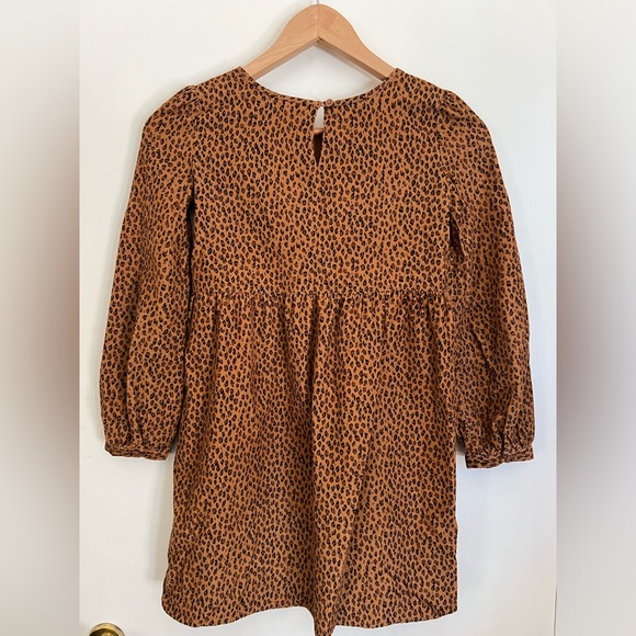 Gap kids corduroy leopard print dress long sleeves Size Medium/ 8 - Picture 2 of 7